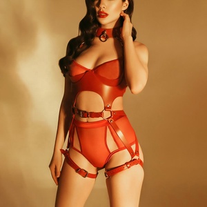 Cintura <span class=keywords><strong>in</strong></span> Pelle per Bondage all'Ingrosso, Imbracatura Sexy Femminile, Cintura per Gambe, Abbigliamento Fetish Completo, Reggicalze Sexy, Lingerie per Donne - Product Image 2