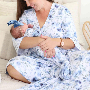 <span class=keywords><strong>Bata</strong></span> de <span class=keywords><strong>maternidad</strong></span> de lactancia de bambú orgánico y pijama a juego para bebés <span class=keywords><strong>bata</strong></span> de <span class=keywords><strong>maternidad</strong></span> y Manta envolvente para bebés a juego mamá y yo - Product Image 5