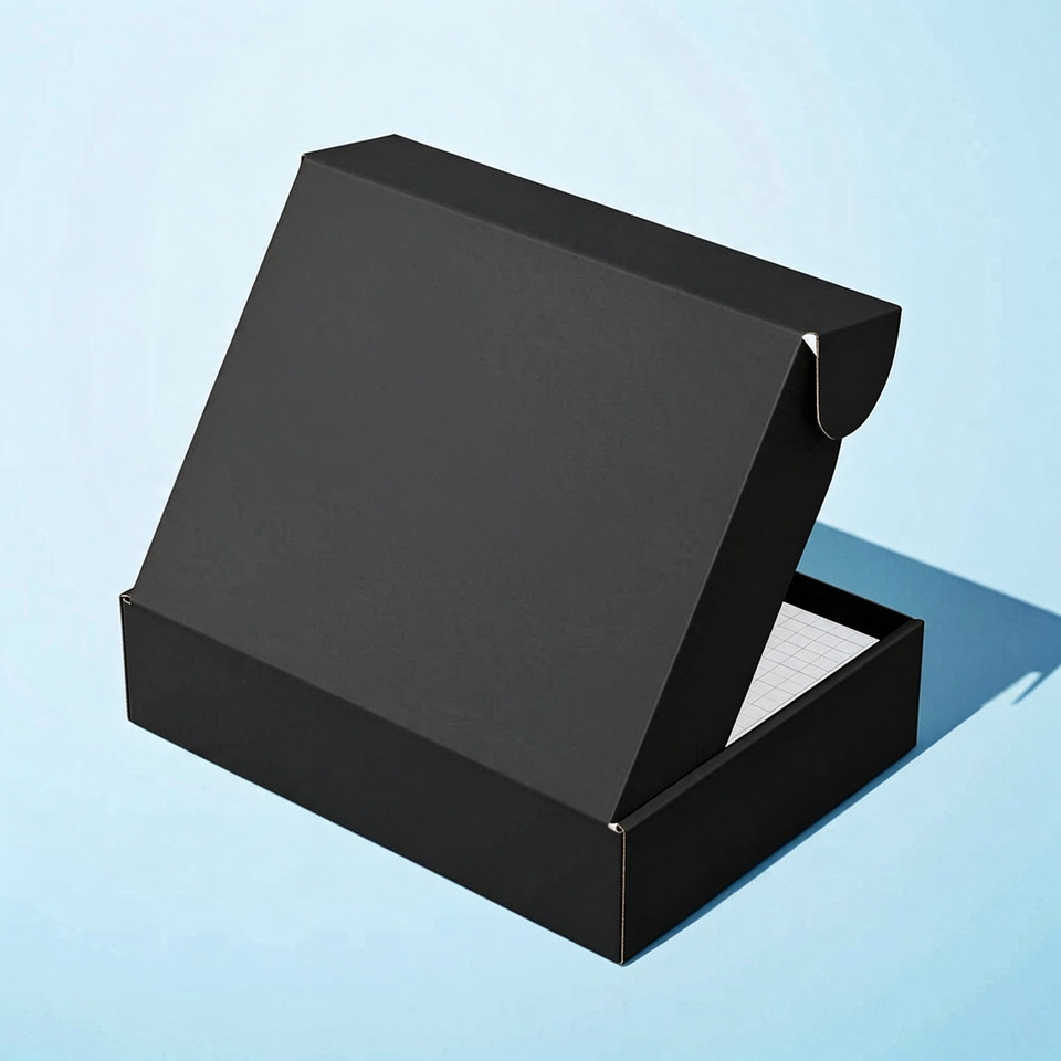 Matte Black Corrugated Cardboard Paper Shipping Mailer Box Custom ...