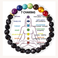 Bracelet artisanal en pierres naturelles 7 chakras, ajustable, tressé, énergie yoga, cadeau bijoux pour homme et femme