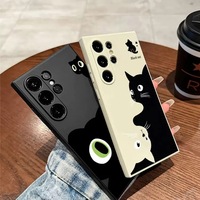 Chat noir étui de téléphone pour iPhone 12 étui funda iPhone 15 11 13 14 Pro Max 13 12 Mini 14 15 Plus mignon Animal couverture en Silicone souple