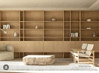 Bibliothèque moderne en bois avec étagères ouvertes, unité murale modulaire pour bibliothèque domestique, librairie ou salon