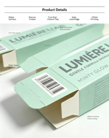 Boîte d'emballage cosmétique oblongue en carton biodégradable, recyclable, faite à la main, auto-érectible, avec poignée pour téléphone portable