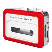 Enregistreur audio portable avec haut-parleurs intégrés, son stéréo de qualité usine, double haut-parleur, convertisseur cassette en MP3 et lecteur USB