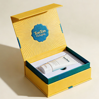 Boîte magnétique personnalisée et boîte cadeau orange pour ensemble de soins de la peau et emballage de luxe en papier écologique