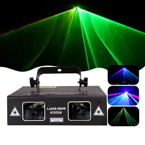 2 kafa sahne DJ lazer ışık projektör RGB ışın animasyon lazeri ışık gösterisi disko gece kulübü için