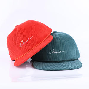 Casquette <span class=keywords><strong>Snapback</strong></span> Personnalisable Colorée avec Logo de Marque – Vente en Gros, Casquette <span class=keywords><strong>Snapback</strong></span> 5 Panneaux en Velours Côtelé avec Cordon - Product Image 6
