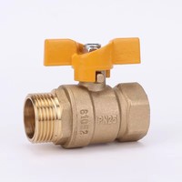 Válvula de bola manual de latón para gas y agua 1/2-2 Conexión NPT de 1/2 pulgadas Sellado de PTFE de alta presión 600 Wog