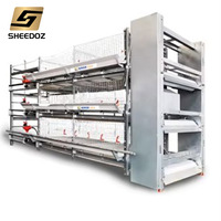 Promotion : Cage à poulets automatique galvanisée pour l'élevage de volailles, type H, pour l'élevage en batterie