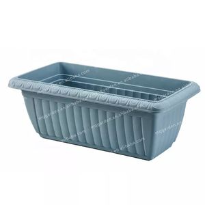 Pots de plantes rectangulaires en plastique à auto-arrosage pour jardin avec plateau d'égouttement Petits et grands pots 6L 10.5L 13.5L 16L - Product Image 2