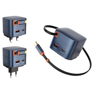 เครื่องชาร์จแบบพับเก็บได้เร็ว 33W พร้อมสายเคเบิล Type-C อะแดปเตอร์ชาร์จอเนกประสงค์ออลอินวัน 100-240V - Product Image 1