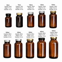 Bouteille en verre ambré pour animaux de compagnie, 60 ml, 120 ml, 250 ml, avec couvercle en aluminium, pour comprimés et capsules pour chiens et chats, étiquette personnalisée, fabrication OEM