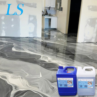 Résine époxy métallique autonivelante pour sols en béton, revêtement mica, kit AB, prix de gros usine