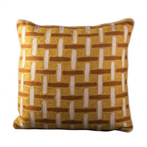 Designer Wool Handmade Kashmiri Embroidery Wool Chain Stitched Cushion Cover For Sofa Living Room Hot Selling Product By ITHL - Product Image 1