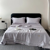 Parure de lit de luxe violette personnalisable en jacquard imprimé, taille King, 100 % Lyocell, écologique, moderne, pour l'été – Très populaire