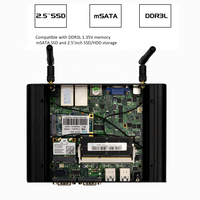 Mini PC Industrial sin Ventilador con Linux Ubuntu, I3 5020U, Doble LAN, Doble COM RS232, para Señalización Digital y Kiosco