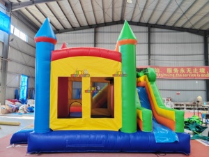 Château gonflable avec toboggan combiné, fabricant OEM, commercial, trampoline gonflable avec toboggan pour événements en plein air, <span class=keywords><strong>location</strong></span> - Product Image 3