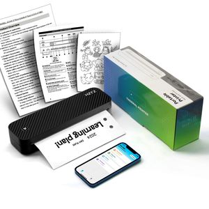 무잉크 A4 열전사 휴대용 무선 잉크리스 프린터 휴대 전화 숙제 및 사진 인쇄 호환 - Product Image 1