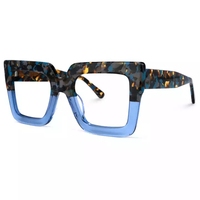 Spécifications vente en gros Design de mode femmes acétate carré vert lunettes cadre épais Con lunettes