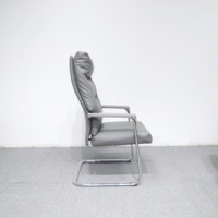 Chaise de bureau contemporaine en PU pour visiteurs - Solution d'assise confortable à bascule avec base en acier et dossier solide imperméable