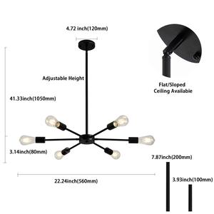 Lámpara de Araña LED de Acero Inoxidable Dorado, Base para Bombilla E26, Altura Ajustable de 22.24 Pulgadas de Diámetro, Garantía de 5 Años, Lámpara Colgante para Sala de Estar - Product Image 1