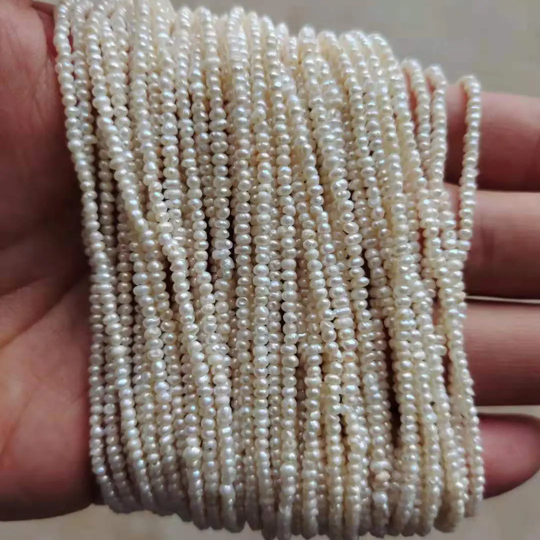 2-2.5 Mm Mimi Near Round Loose Pearl Wholesale Freshwater Pearl Strand Natural