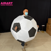 Costume de ballon de football gonflable pour événements, maillot de foot du fabricant, costume de mascotte de football gonflable pour fête