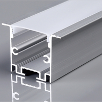 Perfil LED de aluminio empotrable sin recortes para paneles de yeso, con difusor y tapas de extremo, para pared, paneles de yeso y techo