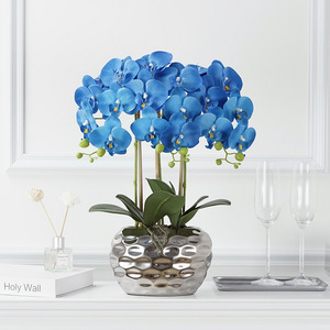 Vaso di Fiori Artificiali di Orchidea in Seta Bianca per Decorazione Domestica, Colorata Decorazione per Capodanno Cinese, Festa della Mamma, Festa del Papà, Natale - Product Image 5