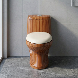 Gold Line Colored Bathroom Water Closet Porcelain Sanitary Ware New Design White Villa One Piece Toilet - Product Image 3