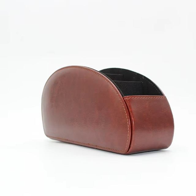 Remote Control Holder 5 Compartments Pu Leather Desktop Storage Box Phone Tv Media Player Heater Controllers