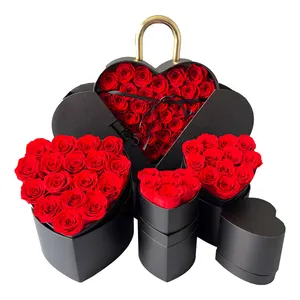 dauerhafte stabilisierte ewige konservierte ewige box luxus-geschenkboxen für blumen und herzförmige box für liebe blumen