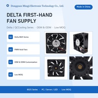 Delta FFB0812EH 8025 Kipas Pendingin DC 12V 0.8A 5900 RPM 62.52 CFM PWM 4-Kabel FG Dual Ball Bearing 9-Bilah PBT Aliran Udara Tinggi Server