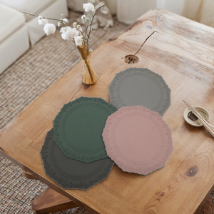 Wholesale 3pcs <b>Silicone</b> Square Dining Table <b>Mats</b> Small Embossed Pattern Cup <b>Mat</b> Heat Insulation Fashion Home Kitchen Wedding - Product Image 1