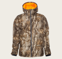 Veste d'hiver de chasse en plein air pour homme en polyester tricoté camouflage blanc avec duvet de canard RDS