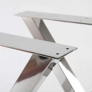 Wholesale Modern X Shape Stainless Steel Brushed Polished Furniture Square <b>Table</b> <b>Legs</b> for Office & Dining <b>Tables</b> - Product Image 5