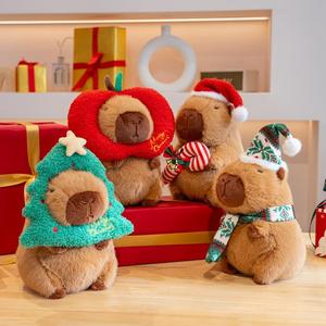 25Cm Dễ Thương Capybara Thú Nhồi Bông Đồ Chơi Với Xmas <span class=keywords><strong>Tree</strong></span> Giáng Sinh Capibaras Đồ Chơi Sang Trọng Món Quà Kỳ Nghỉ - Product Image 2