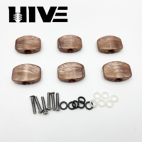 HIVE – Lot de 6 capuchons de bouton de guitare en plastique, plusieurs styles et coloris, accessoire de manivelle de réglage pour guitare électrique