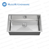 Design moderne italien Évier de cuisine en acier inoxydable de 32*18 pouces à cuvette simple avec prix bon marché d'usine sans robinet
