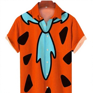 Camisas Casuales de Manga Corta para Hombre, Estampado Hawaiano, Tejido Transpirable, 100% Poliéster, Tallas Grandes, Verano - Product Image 3