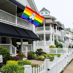 <span class=keywords><strong>Drapeau</strong></span> de la fierté LGBT double face 3x5FT en polyester 100D résistant aux intempéries pour l'extérieur, bannière décorative arc-en-ciel pour lesbiennes, transgenres et LGBTQ - Product Image 5