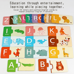 Giocattolo educativo ispirato ai Montessori: Puzzle di corrispondenza alfabeto con numeri di carta per l'apprendimento cognitivo precoce divertente gioco per bambini - Product Image 2