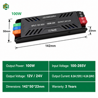 Suplai Daya LED Ultra Tipis 100-265V ke 24V 12V Transformator LED Strip CV untuk Lampu Linear Papan Reklame Bercahaya