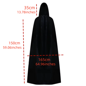 Disfraz de Vampiro o Grim Reaper para Halloween, Capa de Bruja de Terciopelo Sintético para Adultos - Product Image 2