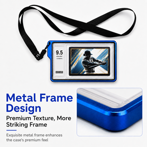 Aluminum Alloy Magnetic Graded Card Slab Protector Double-Sided Tempered Glass for Business Card <b>Display</b> <b>Case</b> Lanyard UV Anti-Ye - Product Image 4