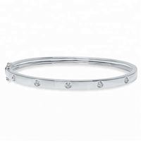 Gemnel Últimos Diseños, Brazalete de Diamantes en Plata de Ley 925 y Oro de 18k, Joyería