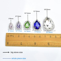 Couture sur verre brillant en forme de goutte d'eau strass griffe d'argent cristal boucle bricolage robe de mariée vêtements chaussures accessoires