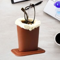 Étui et support à lunettes en cuir PU doublé de peluche, tendance, prix d'usine, pour femmes, hommes et enfants