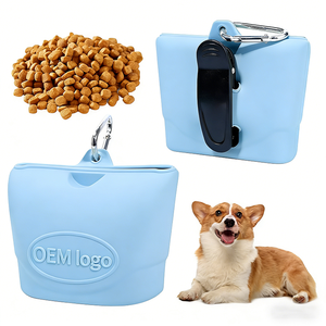 Pochette à friandises pour chien en silicone grande capacité, sac à collations mains libres pour l'entraînement avec clip ceinture, sans BPA, OEM - Product Image 1