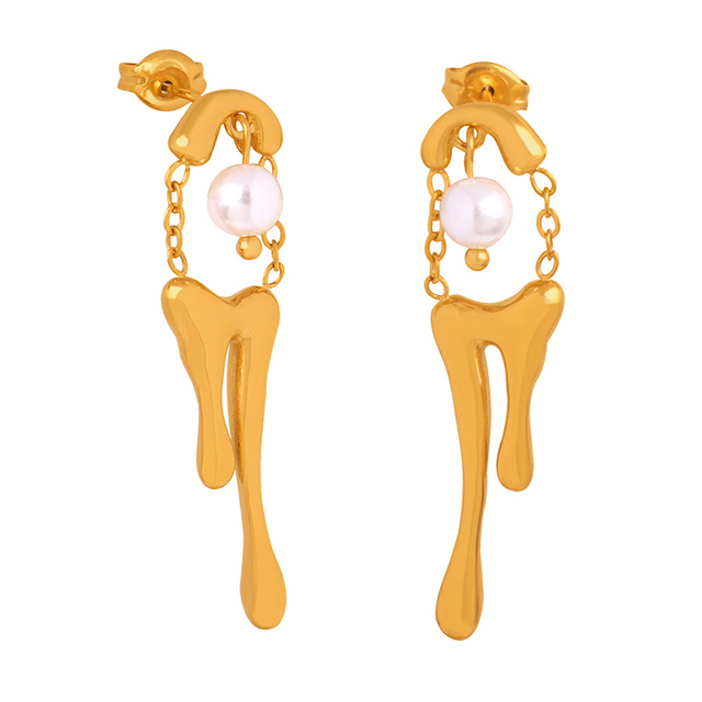 China Manufacturer Wholesale Quality Trendy Brands  Stainless Steel  Gold Plated Earrings for Women